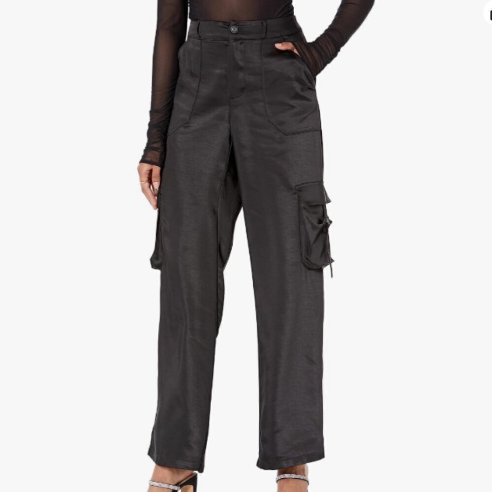 The Drop Women's Shiny Silky Cargo Pants, Size 2X, NWT